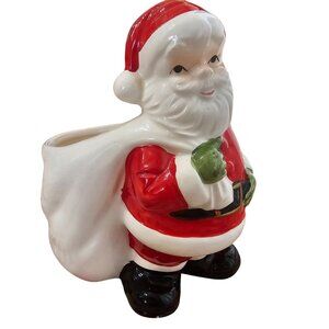 Santa Claus Planter 6in Patmar Japan 1970s vtg Jolly St Nick Christmas holiday